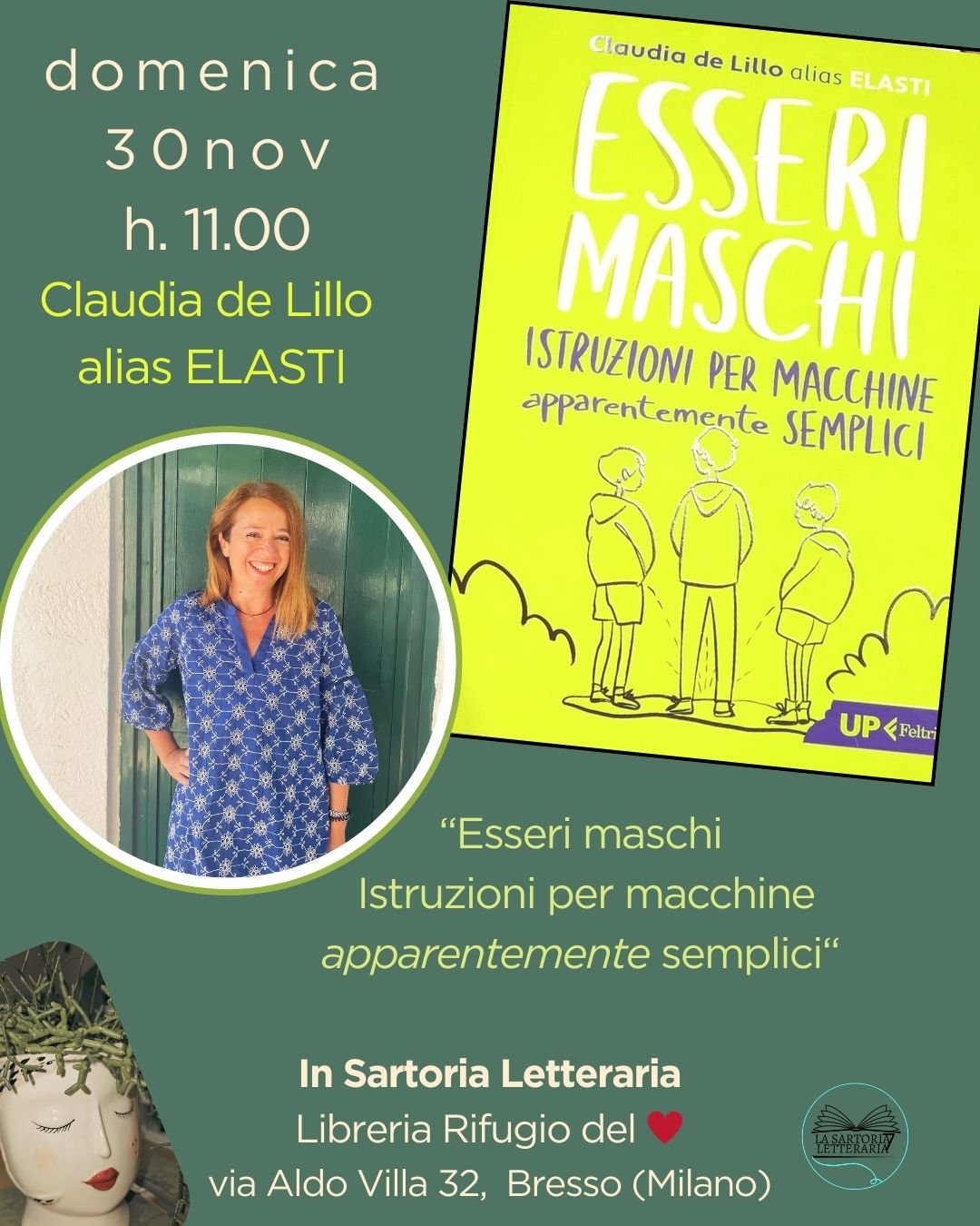 “Esseri maschi” – Claudia de Lillo alias ELASTI in libreria